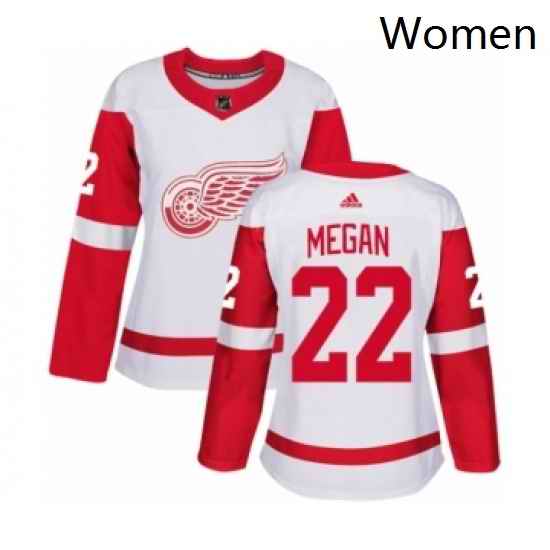 Womens Adidas Detroit Red Wings 22 Wade Megan Authentic White Away NHL Jersey
